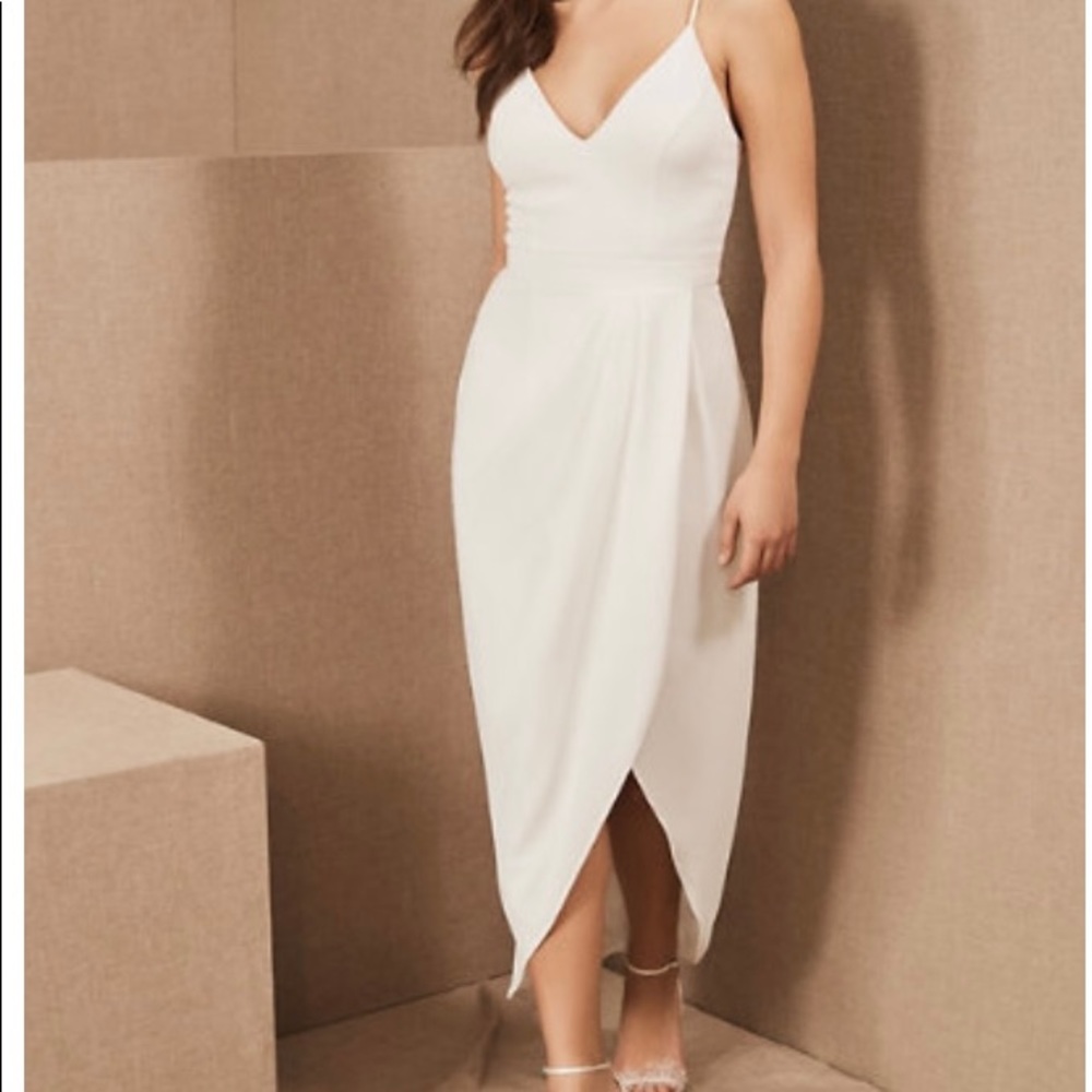 NWT. Ivory, Caron-V-neck crepe dress from BHLDN